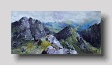 ridge walk,five sisters  oil on canvas  15 x 30cm